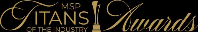 MSP Titans of the Industry Awards logo in gold script on a black background